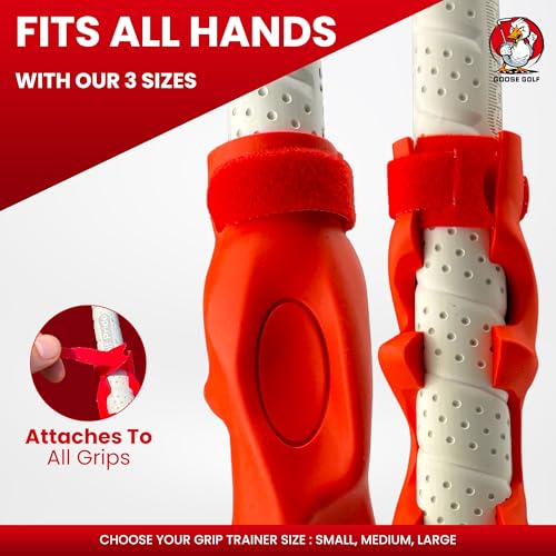 Golf Grip Trainer – Golf Training Aid for Correct Hand Positioning, Fits All Golf Clubs, Build Proper Grip Fundamentals for Consistent Practice - size: Large (Fits Oversize/Jumbo Grips)
