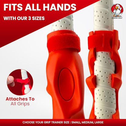 Golf Grip Trainer – Golf Training Aid for Correct Hand Positioning, Fits All Golf Clubs, Build Proper Grip Fundamentals for Consistent Practice - size: Large (Fits Oversize/Jumbo Grips)