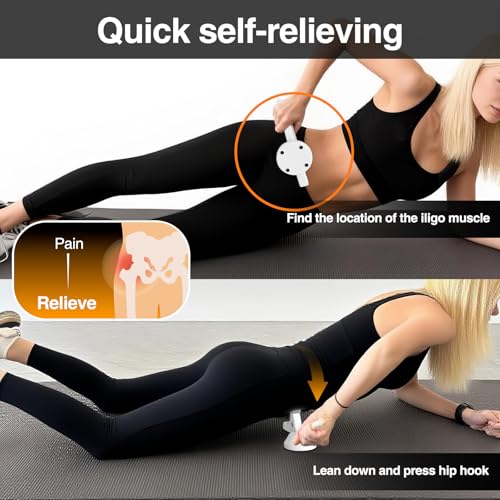 Psoas Release Tool-Hip Flexor Release Tool Fully Adjustable for Iliacus,Waist Pain Sciatica,Back&Posture Relief,Massage Hook and Trigger Point Massage Tool - color: White