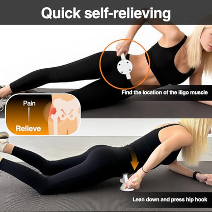 Psoas Release Tool-Hip Flexor Release Tool Fully Adjustable for Iliacus,Waist Pain Sciatica,Back&Posture Relief,Massage Hook and Trigger Point Massage Tool - color: White