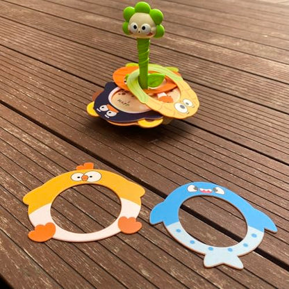 Ring toss Rings, Plastic Rings for Ring toss, Ring Game for Children, Birthday Gift, Tumbler Toy(Green (Sunflower))