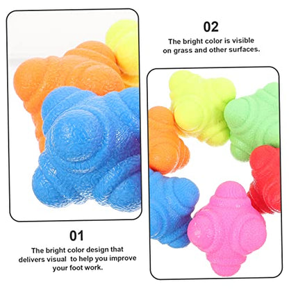 6-Piece Agility Reaction Balls Set Hexagonal Training Balls for Hand-Eye Coordination Speed and Reflex Training Indoor Fitness Equipment for Athletes