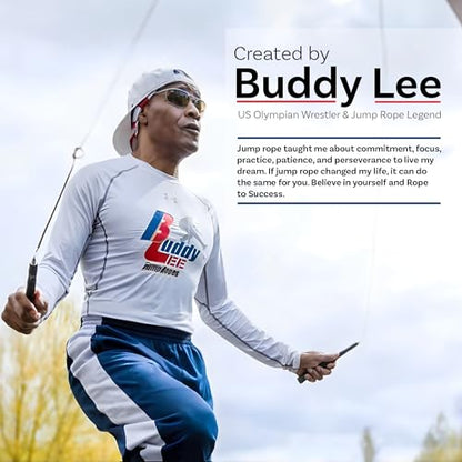 Buddy Lee Aero Speed Jump Rope 2.0 Upgraded Version with Sonic Rocket Speed Swivel Bearing | Tangle-Free & Adjustable Jump Rope for Men & Women - For Fitness, Double-Unders, and Cross-Training - color: Navy Blue