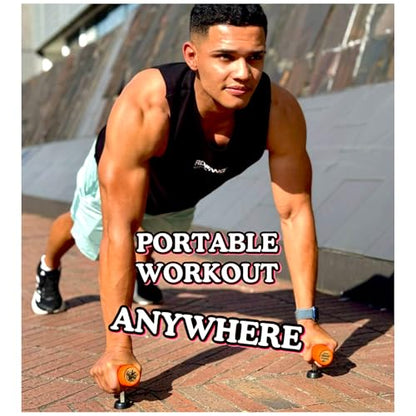 Wobbler - Revolutionary Unstable Push-Up Handles - Rotating T-Shape Pushup Bars for Core & Wrist Strength - Boxing & Martial Arts Training Equipment - Portable Home Gym for Triceps, Chest & Shoulder