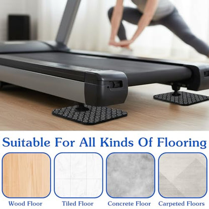4 Pcs Treadmill Mat Pads Double-Sided Non-Slip Vibration Mat for Floor Protection, Exercise Equipment Mats for Treadmill Walking Pad Exercise Bike
