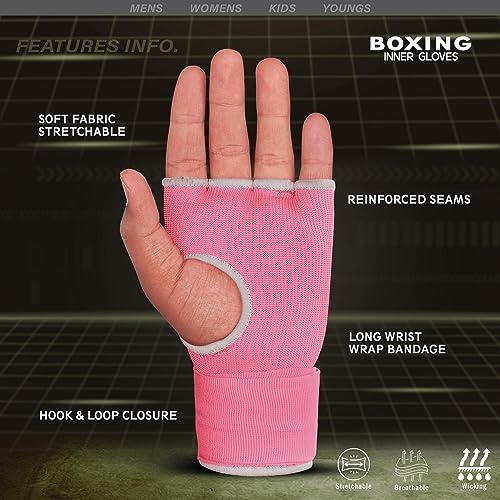 FARABI Kids Hybrid Boxing Inner Gloves Punching Boxing Gloves - color: Pink