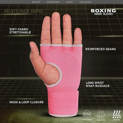 FARABI Kids Hybrid Boxing Inner Gloves Punching Boxing Gloves - color: Pink