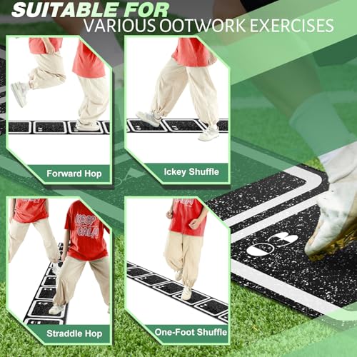 Rubber Agility Ladder Non-Slip Rubber Speed Agility Training Ladder Pad for Soccer Football Footwork Training Equipment for Fitness Boxing Sports Quick Exercise Gym Workout