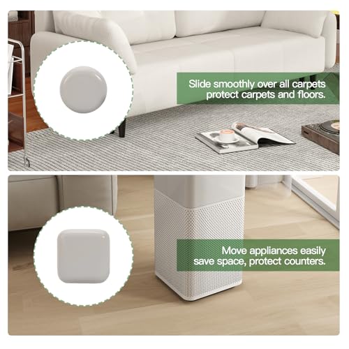 24PCS Stick Furniture Sliders – 1 Inch Sliders for Furniture On Carpet, Furniture Sliders for Hardwood Floors, Carpet & Tile, Beige Moving Sliders, Furniture Movers(16 Round + 8 Square) - size: 24pcs