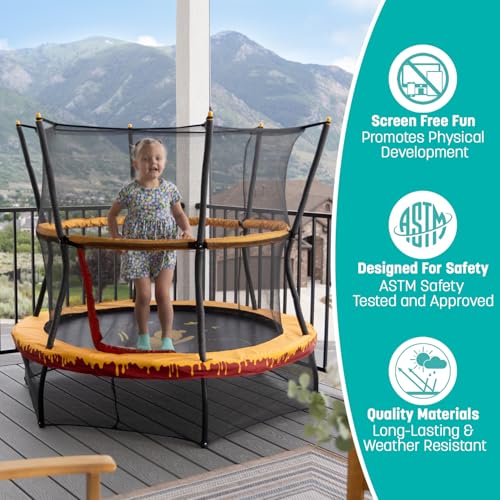 Skywalker Trampolines 60" No-Spring Design Mini Trampoline for Kids and Toddlers with Enclosure Net - color: Red