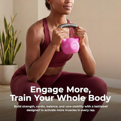 Sunny Health & Fitness Vinyl Coated Kettlebell for Strength Weight Training & Swinging Exercise - In 5, 10, 15, 20, 25 Pound - style: 5 Pound