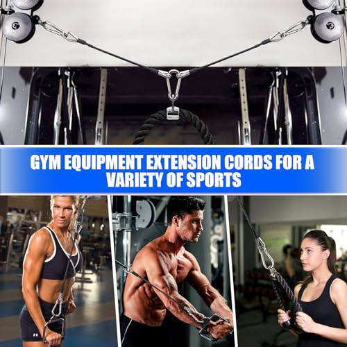 Gym Cable Extension, Fitness Extension Rope Attachment Compatible with Home Gym Accessories Thick 0.2", Replacement Gym Cable Machine Extension for LAT/Tricep Pull Down, Leg Extensions Machine