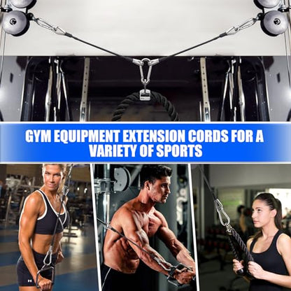 Gym Cable Extension, Fitness Extension Rope Attachment Compatible with Home Gym Accessories Thick 0.2", Replacement Gym Cable Machine Extension for LAT/Tricep Pull Down, Leg Extensions Machine