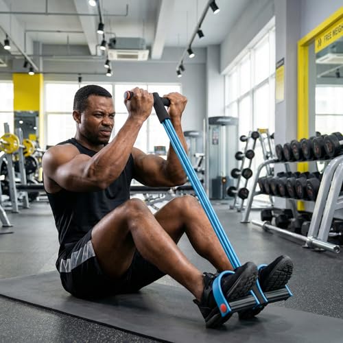 Upgraded Durable 6-Tube Pedal Resistance Strap with Handle, Natural Rubber Fitness Resistance Strap, Multifunctional Fitness Strap, Suitable for Abdominal, Waist, arm, and Leg Shaping Training