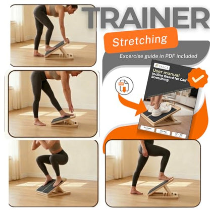 Slant Board for Adults with Adjustable Angle – Balance Boards for Adults for Stretching, Squats & Rehab – Slantboard for Calf, Ankle - Portable Velour Board for Squats, & Lower Body Training