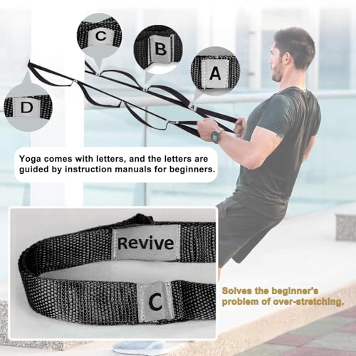 Stretching Strap Yoga Strap with 10 Loops, Non-Elastic Stretch Band for Physical Therapy, Flexibility, Exercise, Pilates, Dance & Gymnastics Workout