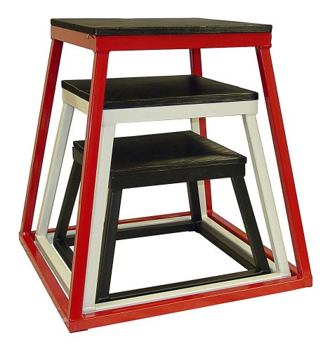 Ader Plyometric Platform Box Set- 12" Black, 18" White, 24" Red
