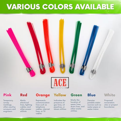 Yellow Marking Whiskers - 25 Pack - Durable Marking Whisker Set - Use Survey Whiskers As Survey Stakes, Construction Markers, Or Trail Markers