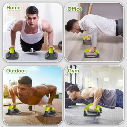 Push Up Bars, Ergonomic Pushup Handles for Home Gym Training - color: B: Neon Green