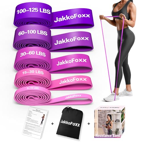 Resistance Bands,Pull Up Bands,Stretching Assist Bands Set for Men & WomenPortable Exercise, Muscle Training,Physical Therapy,Exercise Workout Bands for Working Out - color: Pink 5-125 LBS