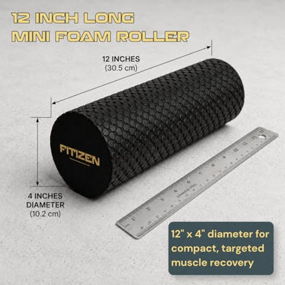 Fitizen Foam Roller – Muscle Massage Rehab Stiff Back Pain Physical Therapy Deep Tissue Firm Exercise Equipment Home Gym Stress Yoga Pilates for The Fit Citizen by FitNation
