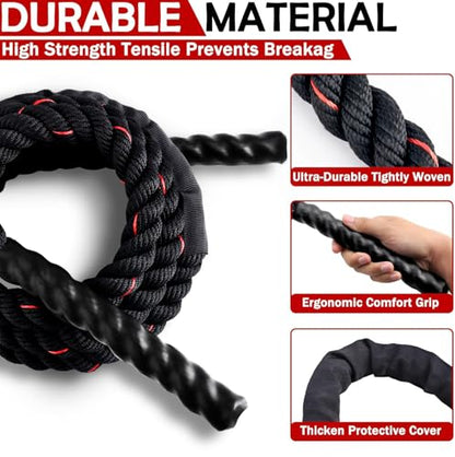 Weighted Jump Rope for Men Women, 1.5lb 2.8lb Heavy Jumping Ropes for Fitness, Adult Skipping Rope for Home Gym Exercise, Improve Strength and Building Muscle Workout Equipment