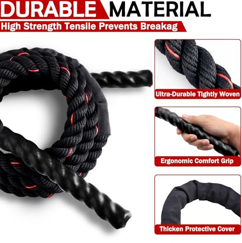 Weighted Jump Rope for Men Women, 1.5lb 2.8lb Heavy Jumping Ropes for Fitness, Adult Skipping Rope for Home Gym Exercise, Improve Strength and Building Muscle Workout Equipment