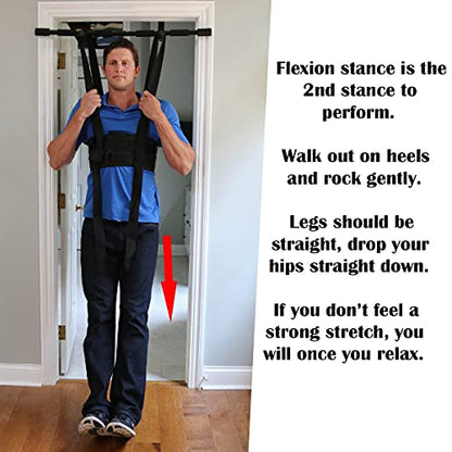 Sit and Decompress Back Stretcher 3 Minutes A Day Lumbar Traction Spinal Decompression - Inversion Table Alternative (Large Harness No Bar) - size: Large Harness (No Bar)