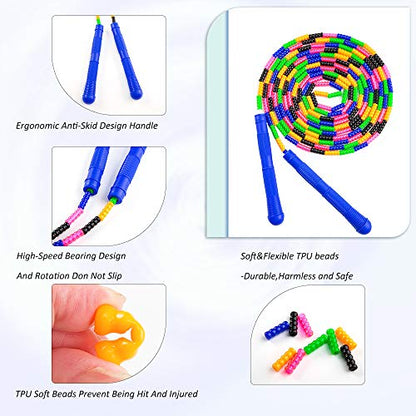 Long Double Dutch Jump Rope 16 Ft 2 Pack, Skipping Rope for Kids Adults - color: Blue