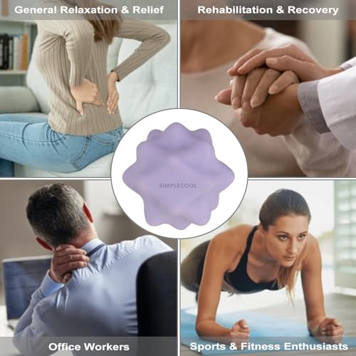 Small Spiky Massage Ball Trigger Point Massage Tool. Solid Bumpy Massager Balls for Deep Tissue Myofascial Release Hand Foot Plantar Fasciitis Pain Relief Knots Acupoint Yoga Fitness 2.2×2.1″(Purple) - color: Purple
