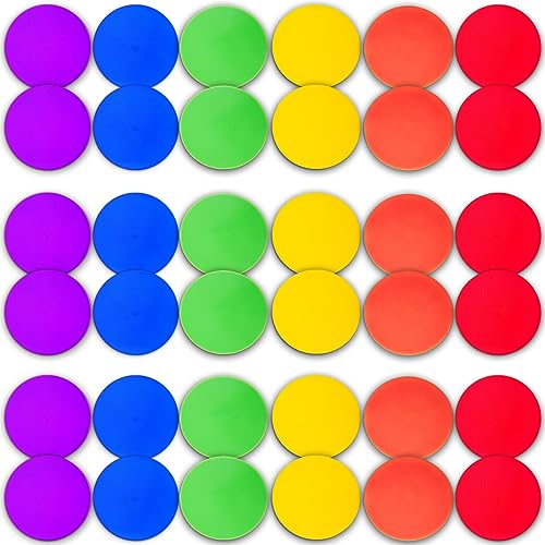 12/24Pcs Poly Spot Markers 9 inch Non-Slip Rubber Agility Training Markers Floor Dots Flat Field Cones for Football Basketball Soccer School Exercise Drills Gym Dance Practice 6 Colors
