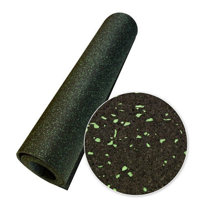 Rubber-Cal Elephant Bark Rubber Flooring - 3/16" Thick - color: Green Dot, size: 48"L x 48"W x 0.2"Th