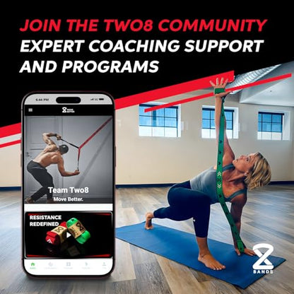 Two8 Bands Wearable Resistance Training System – Multi-Loop Fabric Bands with Built-in Handles and AI Coaching App – Adjustable, Anti-Slip Mobility Set for Sports Performance and Physical Therapy