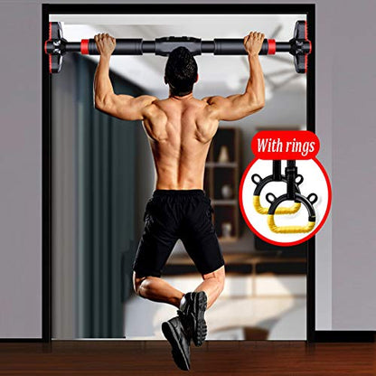 Pull-Up Bars AGYH Door Corridor Horizontal Bar, Wall-Mounted Fitness Bar Without Screws, Non-Slip and Anti-Rotation, 100-150 Adjustable, Safety Load 250kg