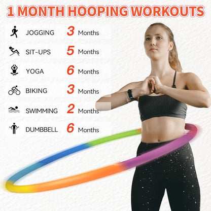 Weighted Exercise Hoop for Adults, 2.2lb&2.8lb Adjustable Fitness Hoop, 8 Detachable Hoop Sections with Jump Rope & Storage Bag, Home Gym Workout - style: Pro 2.8lb