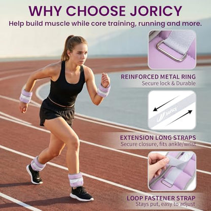 Adjustable Ankle Weights for Women Men A Pair of 1-3/4/5/6/8/10/20LBS - color: Purple