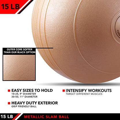 JFIT Slam Ball – Build Strength - Endurance & Power | Superior Grip | Sand-Filled Core | Indoor & Outdoor Use