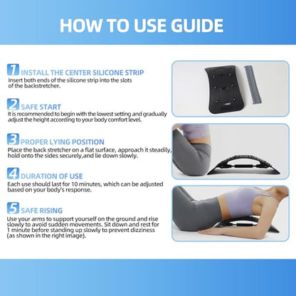 Back Stretcher and Posture Support for Lumbar & Upper Back, Portable Body Stretching Device for Muscle Relaxation
