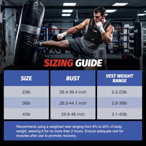 ZELUS Weighted Vest Men, 23lbs/36lbs/45lbs Adjustable Weight Vest - size: 45LB