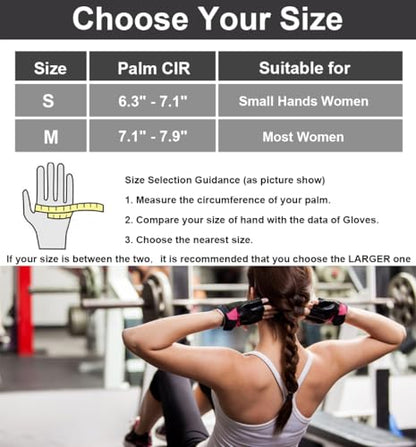 Gym Gloves Workout Gloves Women, Anti-Slip Breathable Gym Essentials Women for Weightlifting Cycling Training, Guantes para Gym Mujer