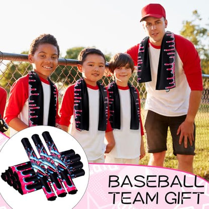 Lounsweer Ice Cream Pattern Drip Baseball Beach Towel 40"x12" Swim Pool Towel Cooling Baseball Softball Team Gift Youth Gift for Hot Weather Workout Gym Sport Party Favors(30 Pcs) - style: Baseball