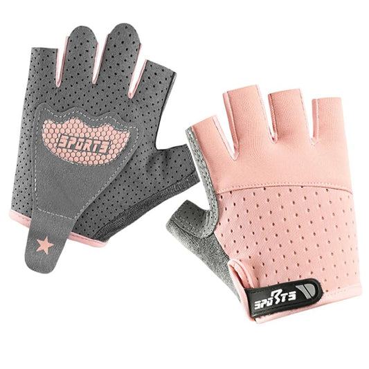 Workout Gloves for Kids Exercise Gloves for Weight Lifting Fitness Cycling Gym Training with Grip Cushion Pads - color: Pink, size: Medium