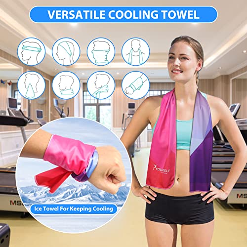 Cooling Towel, Cooling Towels for Neck,40" x 12"Ice Towel for Instant Cooling Relief, Soft Breathable Chilly Towel, Perfect Yoga, Golf, Sports(Geo) - color: Mix2