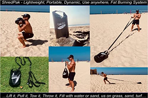Resistance Training Sled - Weight Sled Harness & Handles - Extreme Workout for Athletes - Burn 3X The Calories - 4-Piece Kit for Gym, Home and, Outdoor - style: Weight Bag + Harness + Water Bladder