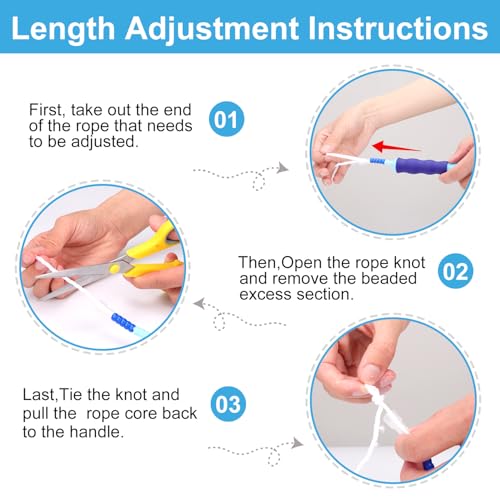 Jump Rope For Kids, Soft Beaded Jump Rope, Adjustable Length Tangle-Free Segmented Soft Beaded Skipping Rope，for Women, Men and Kids Keeping Fit, Workout and Weight Loss - color: 3 Pack