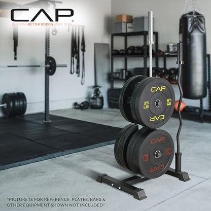 CAP 2-inch Olympic Bumper Plate Weight Set | 100-370 lbs | Multiple Colors | Storage Rack Optional