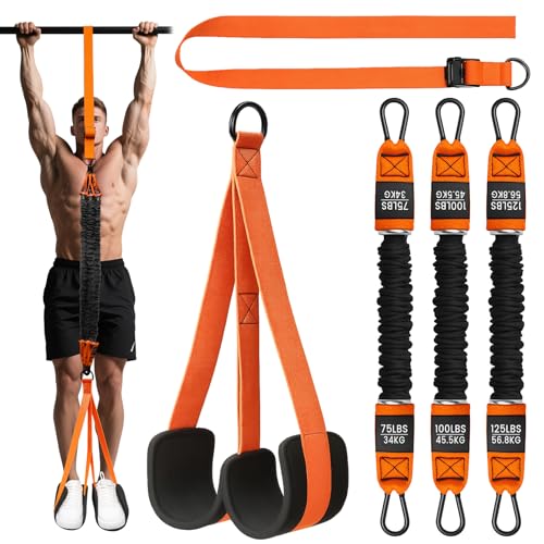 Pull Up Assistance Bands, Adjustable Heavy Duty Resistance Band for Pull Up Bar, Pull Up Assist Bands with Feet Rest for Strength Training, Home Fitness Workout Equipment, Height Adjustable