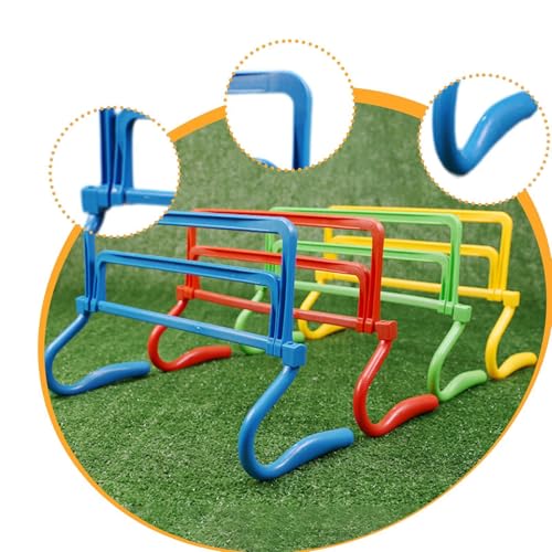 Speed Agility Hurdle Jumping Bar Set Adjustable Height Training Equipment for Obstacle Courses Foot Exercise Basketball Tennis Football - color: blue