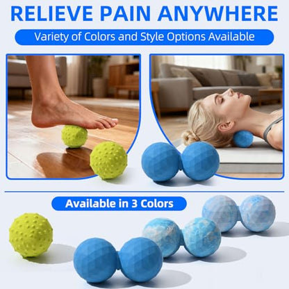 Peanut & Spiky Ball Set for Physical Therapy Blue - color: Bright Blue
