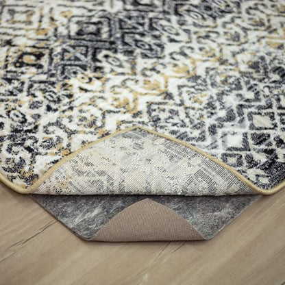 Mohawk Home Non Slip Rug Pad 8' 2" x 11' 8"- 1/4" Thick Felt + Latex Rubber Gripper - Dual Surface Cushion for Hardwood, Carpet, Tile Floors, Made in USA - size: 8'2" x 11'8" (Rectangular), style: 1/4 Inch Dual Surface Rug Pad